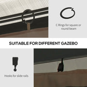 Set of Four Dark Brown 3 x 4m Gazebo Replacement Walls for Outdoor Shelter by Outsunny