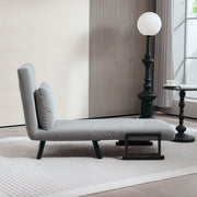Light Grey 4-in-1 Velvet Feel Single Sleeper Chair Bed with Pillow by HOMCOM