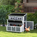 Wooden Chicken Coop with Nesting Box Slide-Out Tray and Perches for 4-6 Chickens by PawHut