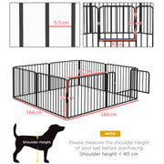 Heavy Duty 8 Panel Dog Playpen for Indoor and Outdoor Use with Secure Latch Black