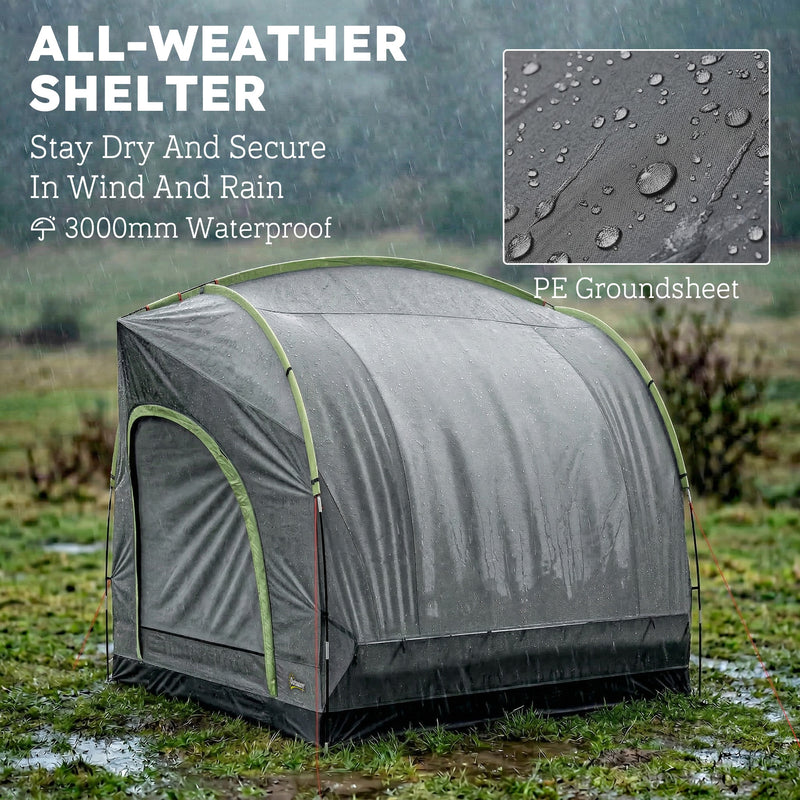 SUV Tailgate Tent Waterproof Shelter for Camping and Picnics with Tall Standing Room Grey