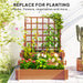 3 Tier Wooden Garden Planter with Trellis for Climbing Plants 95x95x110cm Brown by Outsunny