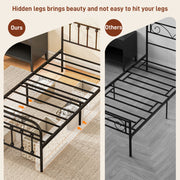 Single Metal Bed Frame with Strong Support Ideal for Guest or Spare Room Use Black
