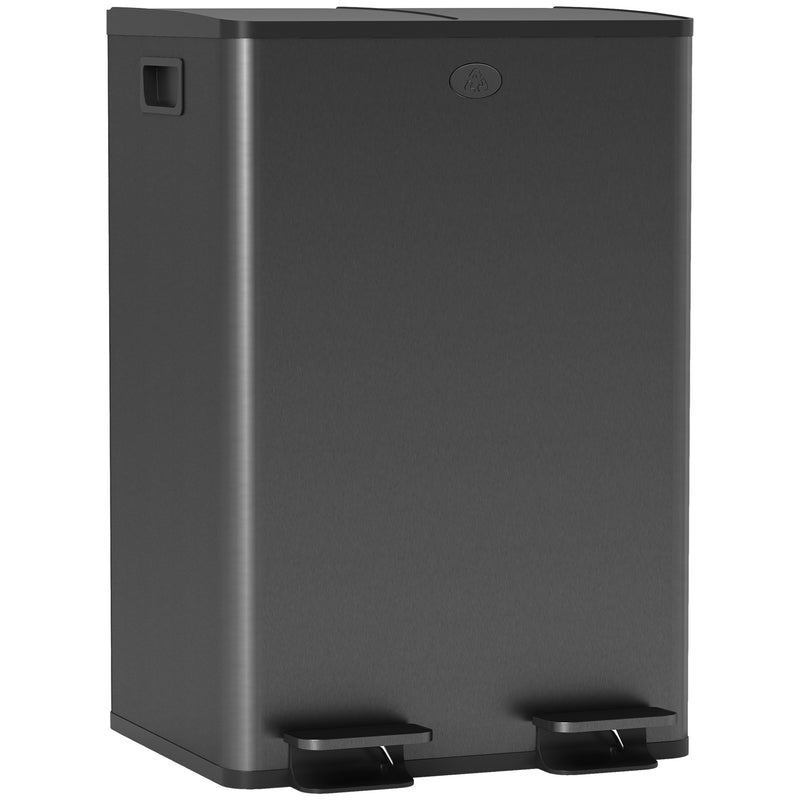 Kitchen Pedal Bin with Dual Compartments for Easy Rubbish and Recycling Separation