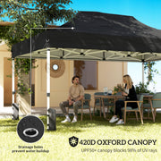 Pop Up Gazebo with Mesh Sides for Quick Garden Shelter and Sun Protection Black Outsunny
