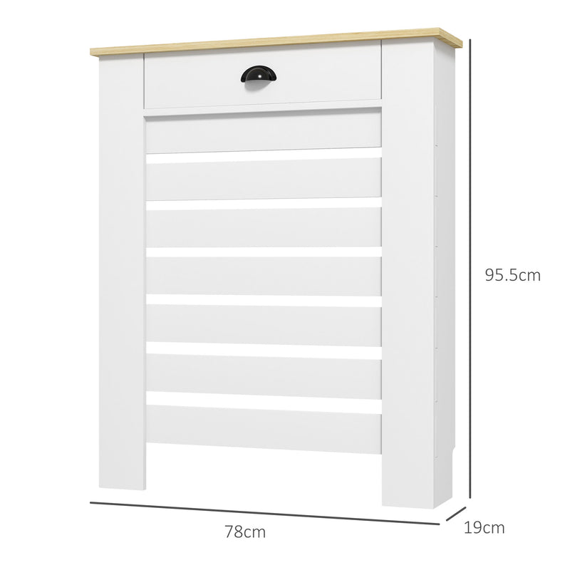 Radiator Cover with Storage Drawer Ideal for Living Room or Hallway 95.5 x 78 cm, White