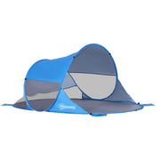 2 Person Pop Up Camping Tent With Lightweight Fibreglass Frame For Outdoor Use Blue AOSOM