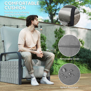 Light Grey Rattan Recliner Garden Chair With Cushion Tray And Footrest by Outsunny