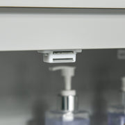 Modern Freestanding Bathroom Storage Cabinet With Shelves And Cupboard, Grey