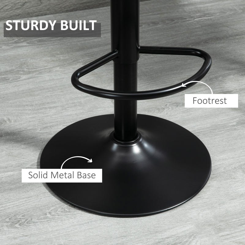 Set of 2 Swivel Bar Stools with Backrest and Adjustable Height for Kitchen Island Grey