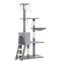Multi Level Cat Tree With Scratching Posts And Condo For Indoor Kittens Grey AOSOM