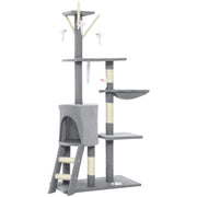 Multi Level Cat Tree With Scratching Posts And Condo For Indoor Kittens Grey AOSOM
