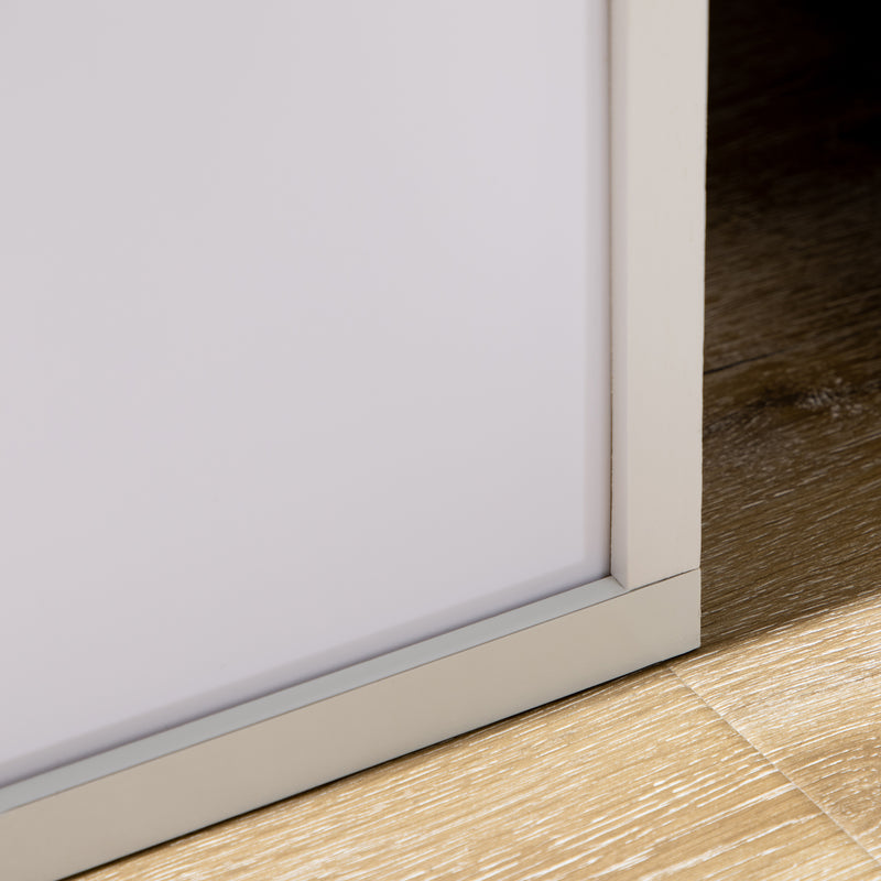 Tall Floor Lamp With 3 Tier Shelving Unit for Living Room or Bedroom Storage, White