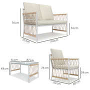 4 Seater Rattan Garden Furniture Set With Coffee Table and Cushions by Outsunny