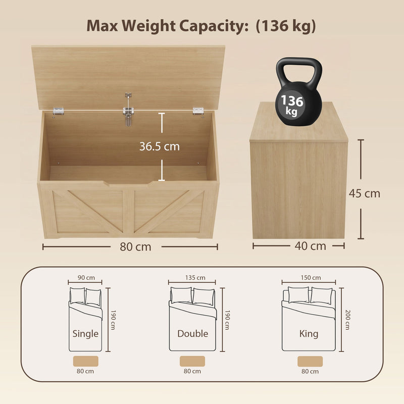 Storage bench 100L - Oak
