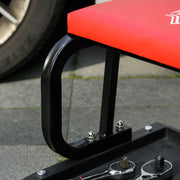 Mechanic Stool with Tool Tray and Wheels for Comfortable Garage Work Red and Black AOSOM