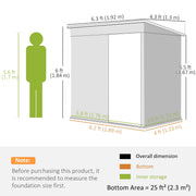 Dimension diagram showing the shed at 192 cm wide, 130 cm deep and 184 cm high