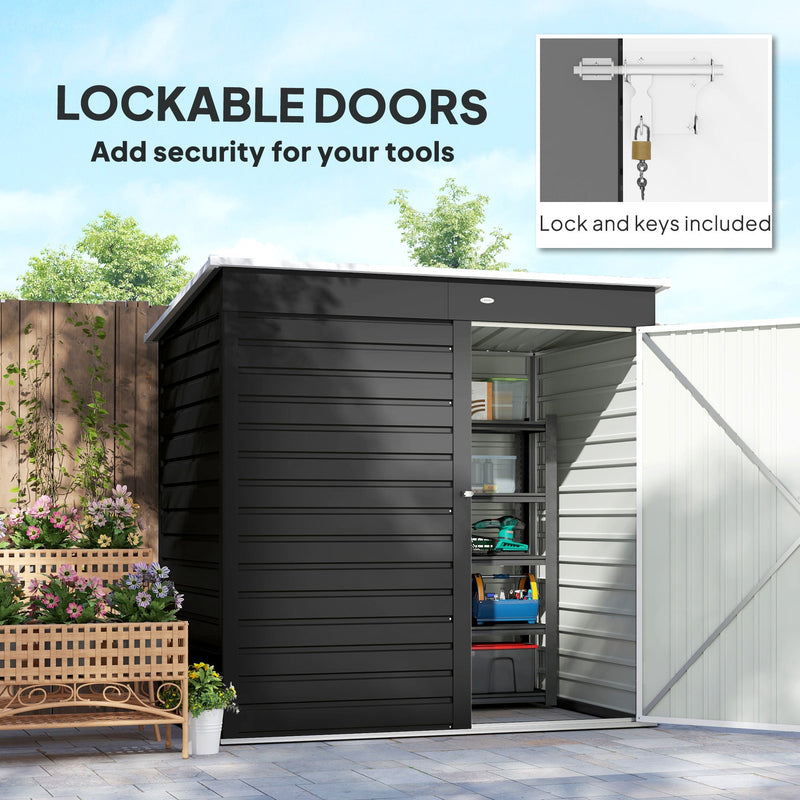 Lockable door feature panel showing the hasp with lock and keys included