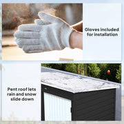 Safety gloves supplied for installation, with the pent roof shedding snow