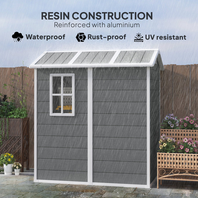 Feature panel showing the waterproof, rustproof and UV resistant resin build reinforced with aluminium