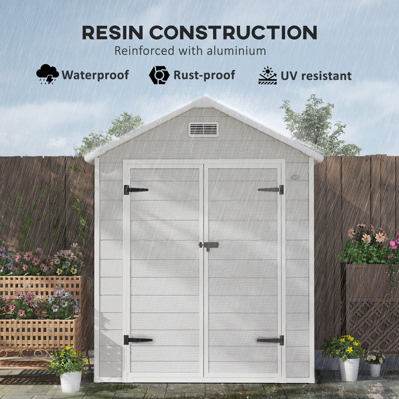 Feature panel showing the waterproof, rustproof and UV resistant resin build reinforced with aluminium