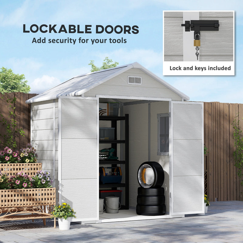 Feature panel showing the lockable double doors with the lock and keys that are included