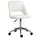 Cream White Armless Velvet Feel Swivel Office Chair Ergonomic Design by Vinsetto