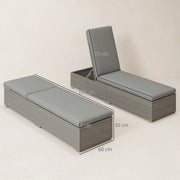 Rattan Sun Lounger with Adjustable Backrest and Padded Seat for Garden Relaxation, Light Grey Outsunny