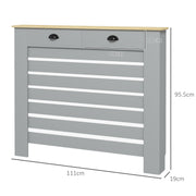 Grey Slim Radiator Cover With Drawer 95.5H x 111Wcm by HOMCOM