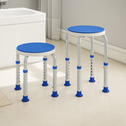 360 Degree Swivel Shower Chair with Adjustable Height and Non Slip Feet for Elderly Blue