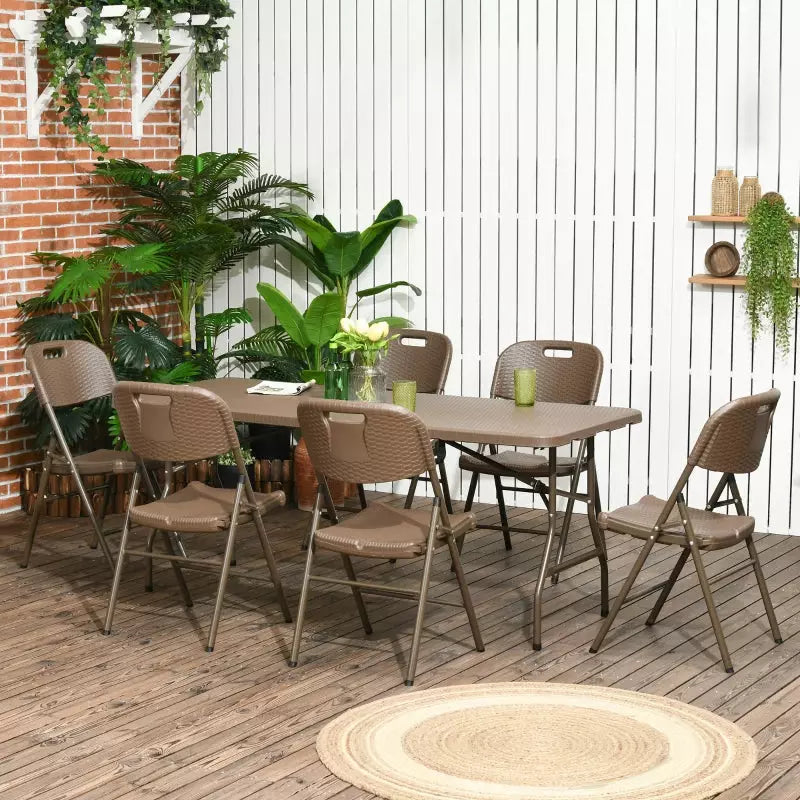 6 Seater Folding Dining Table and Chairs