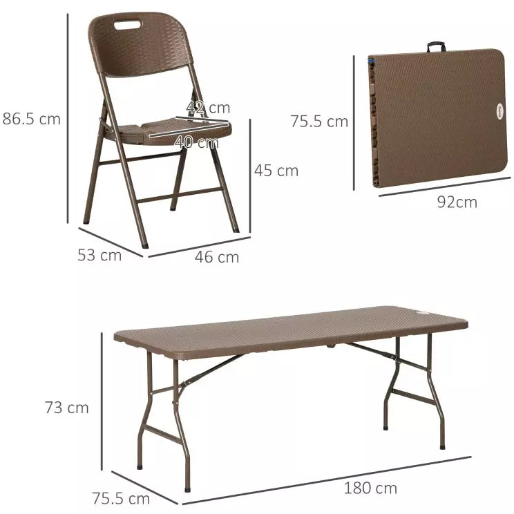 6 Seater Folding Dining Table and Chairs