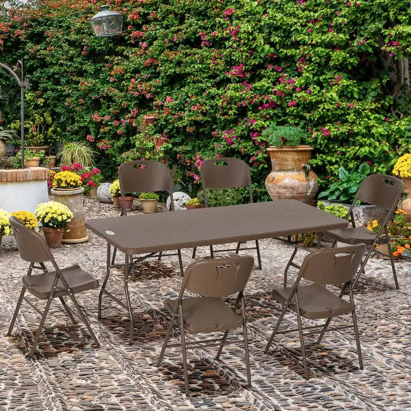 6 Seater Folding Dining Table and Chairs