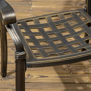 6 Seater Cast Aluminium Patio Dining Set - Bronze Outsunny