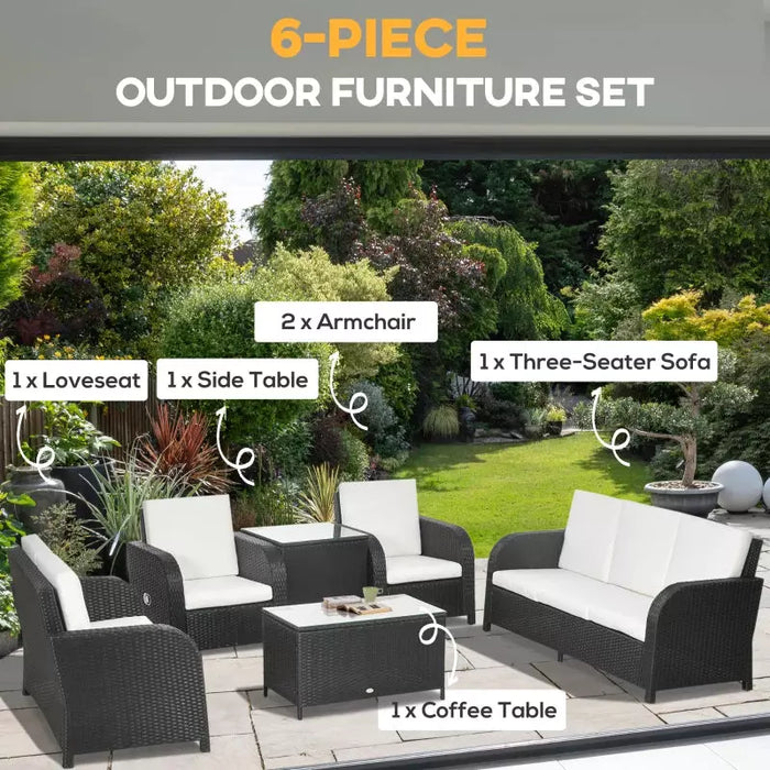 7 Seater Outdoor Rattan Set with Reclining Chairs & Table