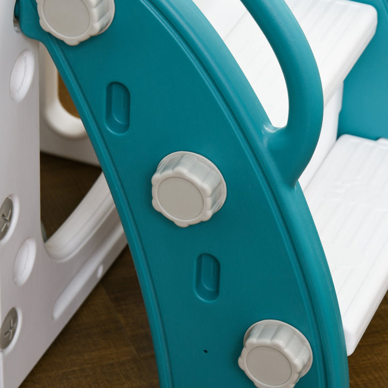 Close-up of the slide handrail joint and screws