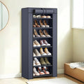 Songmics 7-tier fabric shoe rack in grey with zip-up dust cover