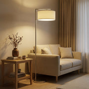 Floor Lamp with Overhead Soft Light for Living Room or Bedroom Silver and White AOSOM