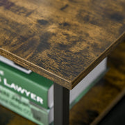 Set of 2 Bedside Tables with Fabric Drawers for Bedroom or Lounge Storage Rustic Brown