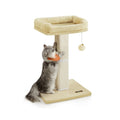 Feandrea beige cat scratching post with plush perch, main view