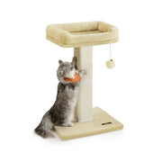 Feandrea beige cat scratching post with plush perch, main view