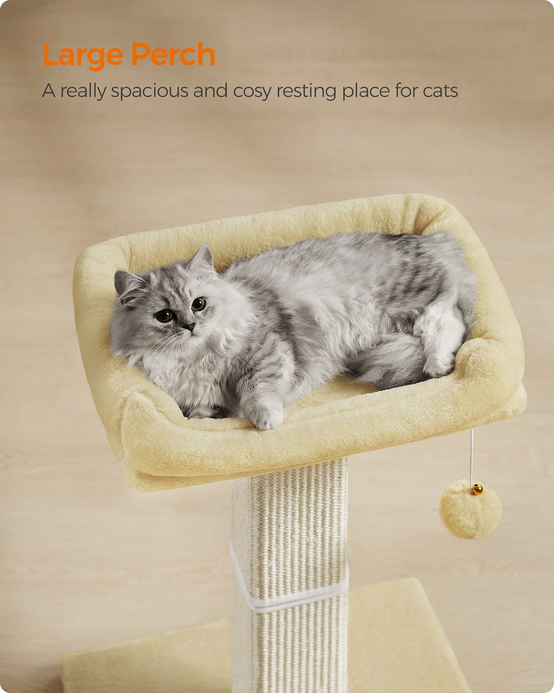 Close-up of the sisal-wrapped scratching post section