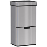 72L Kitchen Recycling Sensor Bin, Stainless Steel, 3-Compartment
