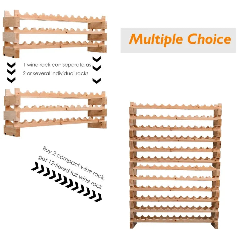 Rack For Wine Bottles, Holds 72 Bottles