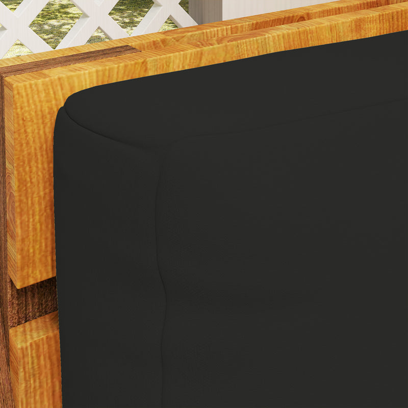 Black 2 Seater Pallet Furniture Cushions 20 cm Thick UPF20+ Fabric by Outsunny