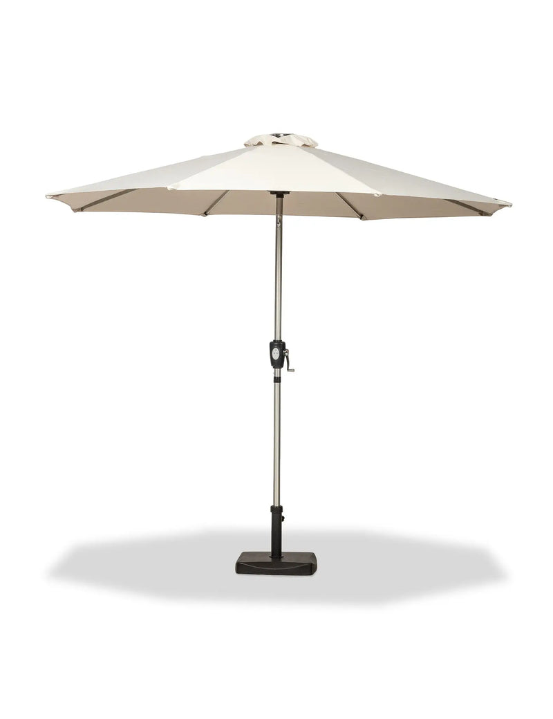 2.7m LED Strip Garden Parasol in Ivory with Crank and Tilt