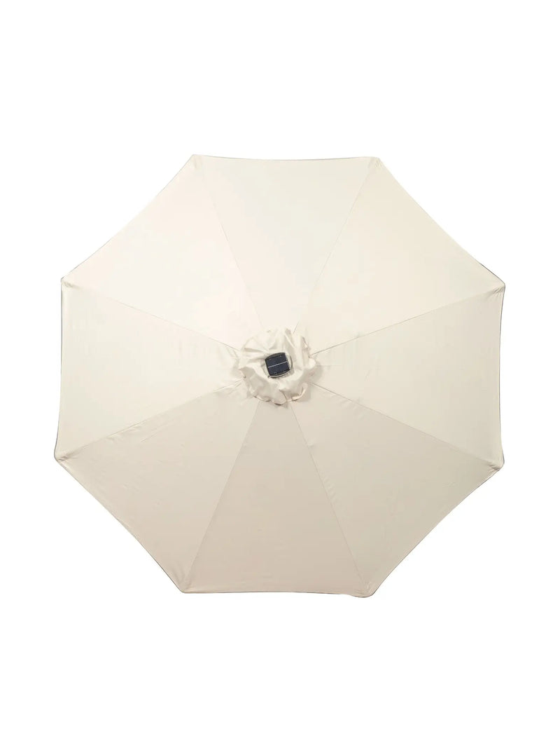 2.7m LED Strip Garden Parasol in Ivory with Crank and Tilt