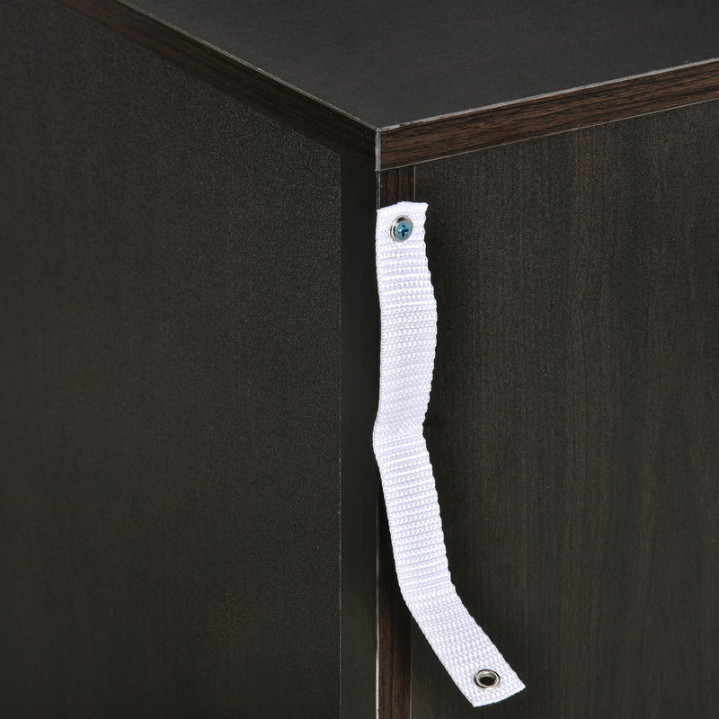 Black Wooden Bedside Tables Set of 2 with Drawer and Shelf for Bedroom or Lounge