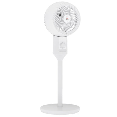 White 9 Inch Air Circulator Pedestal Fan 3 Speed 70 Degree Oscillating by HOMCOM