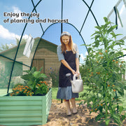 Walk In Tunnel Greenhouse With Sandbags And Ventilated Doors For All Weather Use Green AOSOM